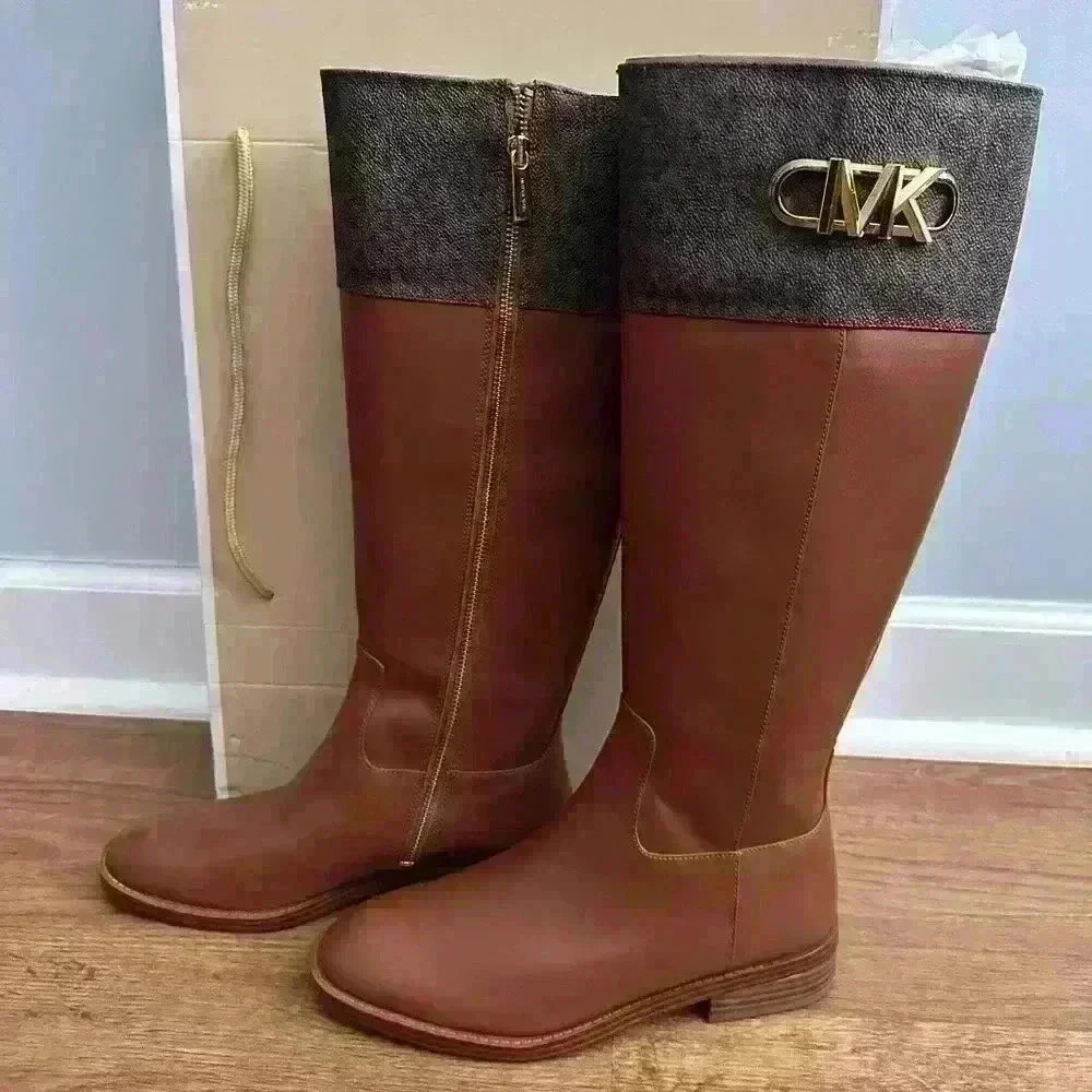 Michael Kors Monogram Knee Boots. - Picture 2 of 5